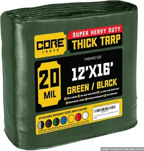Extreme Heavy Duty 20 Mil Tarp Cover, Waterproof, UV Resistant, Rip and Tear Pro - Picture 1 of 7