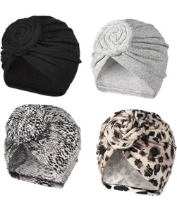 Stretch Turban Hats for Women - African Knot Headwraps Soft Pre Tied Bonnet Hair - Picture 1 of 8