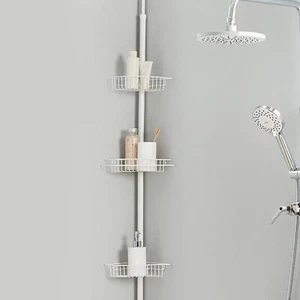 2-6 Tier Options Corner Shower Caddy,White, Stainless Steel, Adjustable to 267cm - Picture 1 of 6
