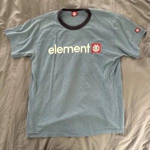 🔥 RARE Vintage Element Skateboards Blue Shirt Medium Collar Trim Back Logo - Picture 1 of 4