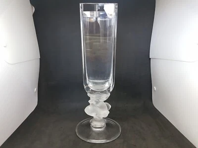 Marc Lalique, Vase en Cristal Moulé Pressé, Décor aux Cerfs - Photo 1/4