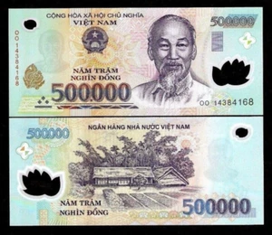 Vietnam 500000 DONG P-124 2019 UNC Half Million POLYMER 500,000 Vietnamese NOTE - Picture 1 of 3