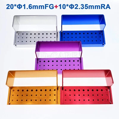 Dental Burs Holder Block Aluminium Disinfection Box Autoclave 30 Holes 5 colors  - Image 1 of 4