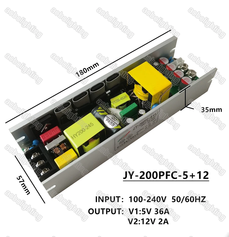200w 5v 12v switching power driver for Pixel DJ 18 LED wall washer Stage Lights - Image 1 of 1