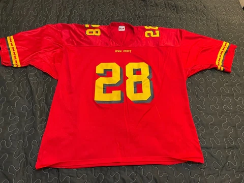 Rare Vtg Izaw Iowa State Cyclones #28 Jersey TROY / DARREN DAVIS Mens 2XL Cover