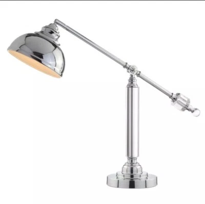 Jonathan Y 22" Giselle Chrome Metal and Crystal LED Task Lamp - Image 1 of 4