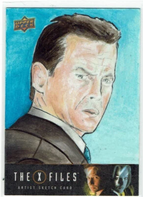 X-Files UFOs and Aliens 2019 1/1 Sketch Card Artist Karl Jones "Robert Patrick" - Image 1 of 2