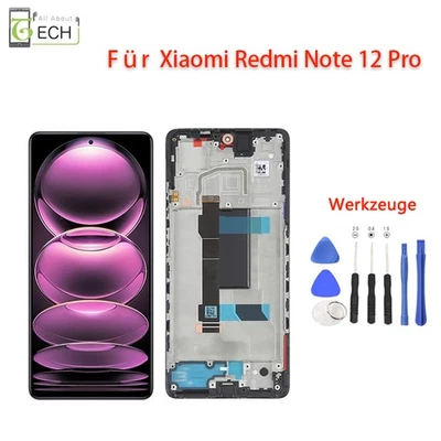 FÜR XIAOMI Original Xiaomi Redmi Note 12 Pro 5G 22101316G LCD Display + Rahmen Touch