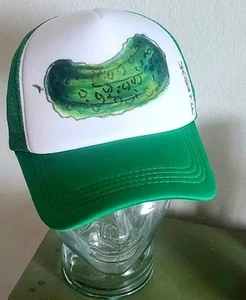 Trucker Hat HANDPAINTED Pickle - Picture 1 of 1