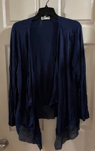 Chaqueta Dana Buchman Azul Marino Transparente Frente Abierto - Talla XL - Excelente Estado  - Imagen 1 de 1