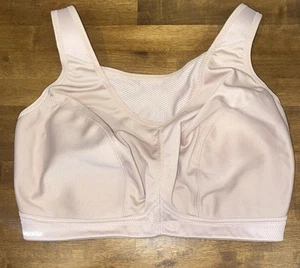 Glamorise 1066 No Bounce Wirefree Camisole Sports Bra Nude EUC Size 36G - Picture 1 of 6