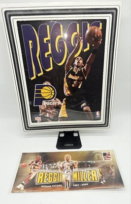 Reggie Miller Pacers HOF Framed Display w/ '05 Retirement Stamp Cover 1987-2005 - Image 1 of 4