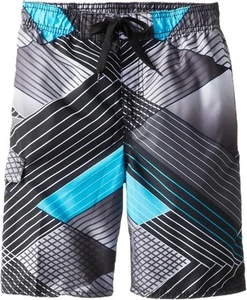 Boys' Reflection Quick Dry UPF 50+ Beach Swim Trunk, YOLO Black, 14/16 - Picture 1 of 3