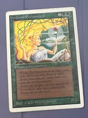 Magic the Gathering MTG Unlimited Verduran Enchantress LP  (Beta Bob) - Image 1 of 2