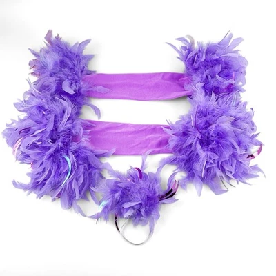 Guantes Disfraz Bailarina Burlesca Vintage Accesorios para el Cabello Pluma Púrpura Foto 1 de 4