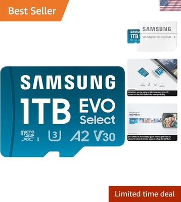 EVO Select 1TB MicroSDXC Memory Card with Adapter in Blue - Image 1 of 4