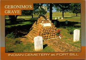 Postcard  Geronimo's Grave Indian Cemetery at Fort Sill Lawton  Oklahoma OK - Picture 1 of 3