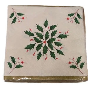 Servilletas Lenox Holly almuerzo 20 unidades papel vacaciones de Navidad  - Imagen 1 de 3