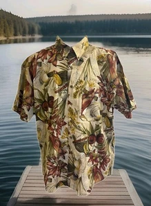 CHAPS / RALPH LAUREN Vintage COCKATOO PARROT Hawaiian Large/XL - Picture 1 of 10