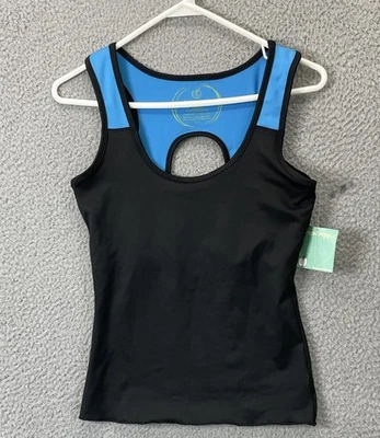 🔥 Green Apple • Women’s Tank Top Eco Friendly Activewear Gym Yoga Black • Sz M - Image 1 of 4