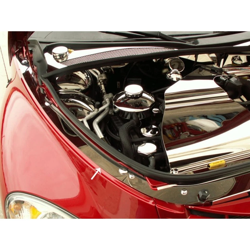 Placa de cabezal de acero inoxidable pulido de 3 piezas para Chrysler PT Cruiser 2006-2010 Foto 1 de 4