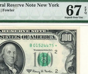 1963a* $100 New York STAR Federal Reserve FRN 2163-B* PMG 67 EPQ • TOP POP 5/0 - Picture 1 of 3
