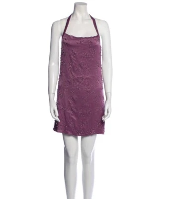 Rachel Comey Purple Halterneck Mini Dress W/ Silver Embellishments Sz XS/0 Foto 1 de 4