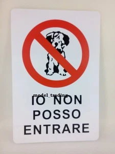 CARTELLO PVC 20X30 CM CON ADESIVO DIVIETO INGRESSO ANIMALI - Bild 1 von 1