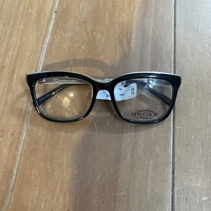 Oscar De La Renta  720 Black Satin Gold Eyeglass Glasses Frames 53 17 135 (B-29) - Picture 1 of 6