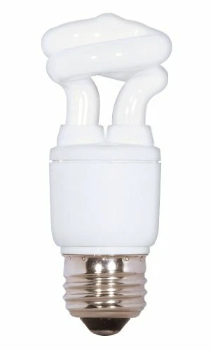 S7263 5W E26 Base T2 Mini Spiral 5000K Equivalent 30W Lamp Enclosed Fixtures - Image 1 of 4
