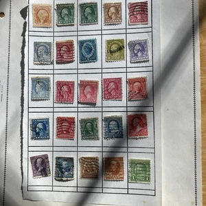 Lot (25) verschiedene alte US-Briefmarken - 65+ Jahre alte Einzeln - Bild 1 von 2