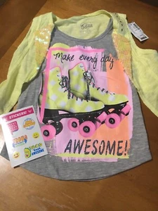 Justice Sz 5 Rollerskate Tank Top Vest Set Nwt Birthday Party Spring Summer Lot - Picture 1 of 5