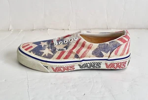 Vintage NOS VANS ERA Red White Blue USA Flag Canvas Lace Up 8 ONE LEFT SHOE ONLY - Picture 1 of 8