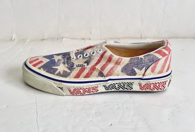 Vintage NOS VANS ERA Red White Blue USA Flag Canvas Lace Up 8 ONE LEFT SHOE ONLY - Image 1 of 4