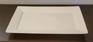 Crate & Barrel Cambridge White 18 x 12.25" Rectangular Porcelain Platter PSJ - Picture 1 of 6