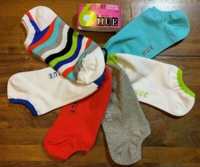 Women's HUE Cotton Liner No Show Socks 6 Pack (Wave Pack) NWT - Image 1 of 3