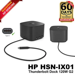 HP HSN-IX01 120W Black USB Type-C Thunderbolt Docking Station G2 3DB43AV#ABA - Picture 1 of 10