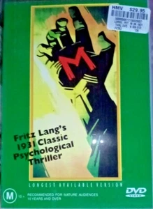 1 X DVD ZONE 4 FRITZ LANG,S 1931 CLASSIC PSYCHOLOGICAL THRILLER M - Picture 1 of 2