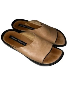 Sandalias de cuero Robert Clergerie para mujer punta abierta deslizables color tostado talla 7 - Imagen 1 de 11