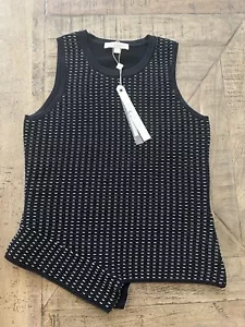 Camiseta sin mangas Jonathan Simkhai nueva con etiquetas elástica asimétrica Ret $295 talla grande NUEVA - Imagen 1 de 2