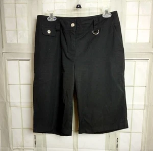 Pantalones Cortos Jones New York Mujer Talla 8 Bermudas Bolsillos para Caminar Algodón Negro  - Imagen 1 de 6