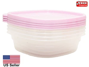 4pcs Plastic Meal Prep Containers Salad Bowl Bento Box Microwavable BPA Free - Picture 1 of 5