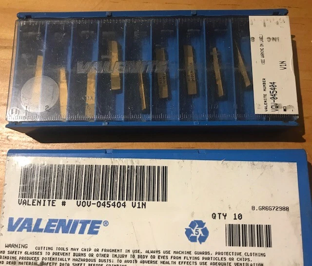 Insertos de carburo de valenita - VOV 045404 VIN - Cantidad. 10 - ¡Nuevo en caja!! Foto 1 de 1