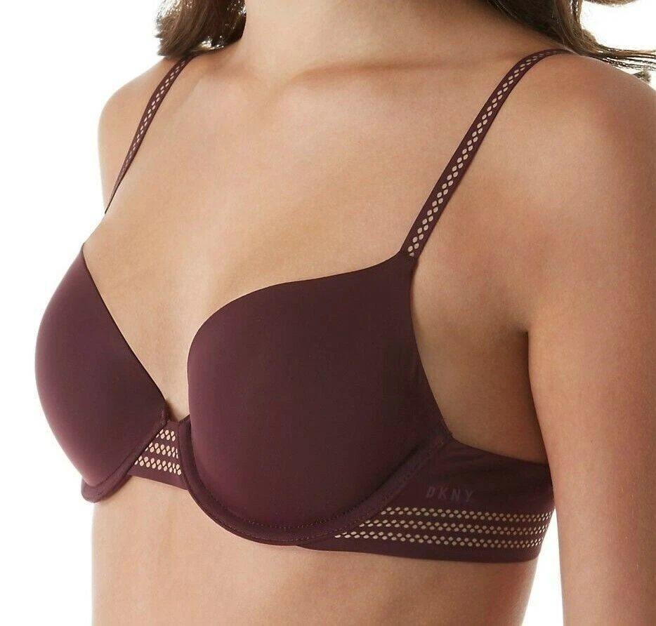 NUEVO DKNY Essential Sujetador Elevador Personalizado de Microfibra DK2014 Cuervo/Brillo Foto 1 de 1