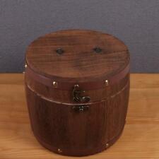 Portable Wood Barrel Canister High Quality Antique Mini Storage Box  Home