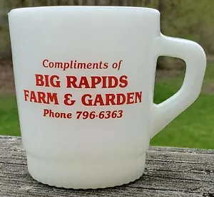 Fire King Werbung Kaffeebecher Big Rapids Farm & Garden Michigan MI 1 bei eBay - Bild 1 von 7