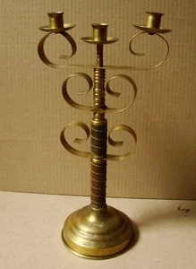 Soviet Ukrainian USSR Art Deco Candle Holder Candlestick Bronze BAUHAUS - Picture 1 of 11