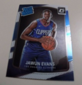 2017-18 PANINI DONRUSS OPTIC RATED ROOKIE #162 JAWUN EVANS - BLUE/WHITE PARALLEL