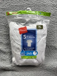 Hanes Shirt Jungen XL Extra Large weiß 5er Pack T-Shirts ohne Etikett leicht weich - Bild 1 von 7