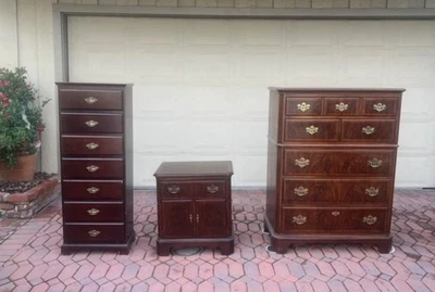 Juego de Dormitorio Drexel Heritage Chippendale Serie 116 (3 Piezas) - Excelente Raro Foto 1 de 4